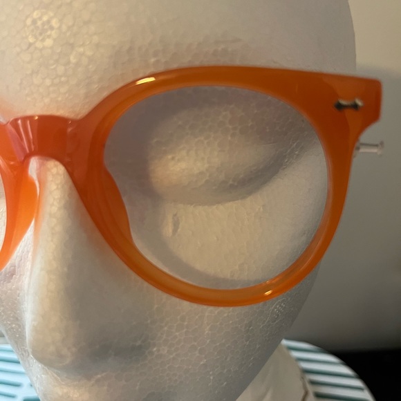 Orange, round eyeglasses, frames, new, ready for lenses, retro eyeglasses - Picture 12 of 13